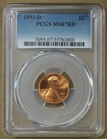 1991-D LARGE CENT PCGS MS67 RD 763800 Cover