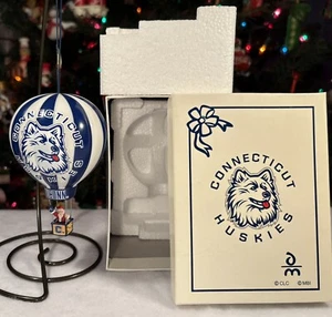 Danbury Mint UCONN HUSKIES Christmas HOT AIR BALLOON Ornament: NCAA Connecticut - Picture 1 of 13