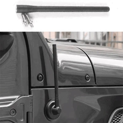 For Jeep Wrangler JL 2018 -2022 Black Steel Radio Antenna Mast Trim A style 19CM — 第 1/4 张图片