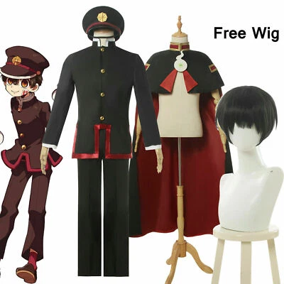 Cosplay Encuadernado en Inodoro Hanako-kun Hanako-kun Disfraz Hombres Uniforme Traje Sombrero Capa NUEVO Foto 1 de 4