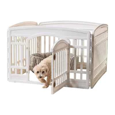 IRIS USA 24" 4 paneles corral para mascotas con puerta, corral para perros, corral para cachorros Foto 1 de 4