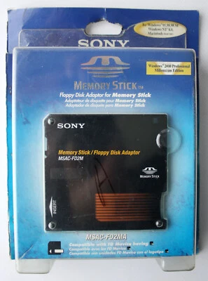 Sony 2001 Memory Stick/Floppy Disk Adaptor MSAC-FD2M FD2MA NEW OPENED UNTESTED - Image 1 of 4