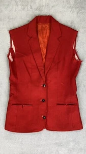 Sleeveless Red Suit Jacket Costume Distressed Size Small? - Picture 1 of 11