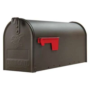 Medium Post Mount Mailbox, Durable Rust-Resistant Galvanized Steel, Elite Bronze - Picture 1 of 12