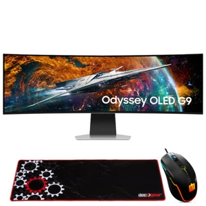 Samsung 57" Odyssey Neo G9 Dual 4K Mini-LED Curved Gaming Monitor + Mouse & Pad - Picture 1 of 11