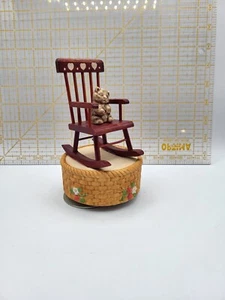 Schmid drehbare Spielfigur Bär im Stuhl "TOMORROW" 1977 - Bild 1 von 4
