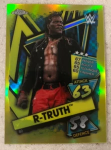 R-TRUTH Topps Chrome 2021 WWE Slam Attax #80 YELLOW Refractor #'d/99 - Picture 1 of 1