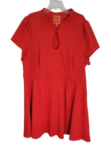 ModCloth Damen rot High Society Stil Kleid Schlüssellochausschnitt Kurzarm Größe 3X - Bild 1 von 10