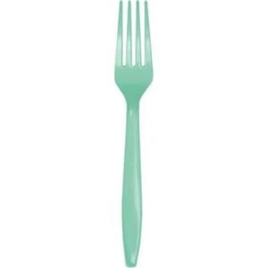 Mint Green Heavy Duty Plastic Forks 24 Per Pack Green Tableware Decorations - Picture 1 of 1