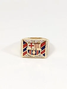 14K Gelbgold Herren Barcelona Futbol - Fußball Club Ring - FCB La Liga ⚽ - Bild 1 von 6