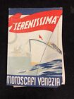 1950 VENICE ITALY FOLDOUT MAP &amp; MOTORBOAT EXCURSION BROCHURE