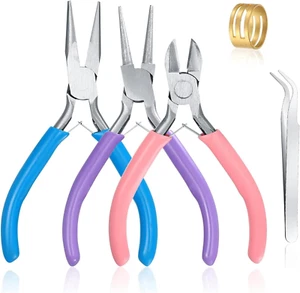 Jewelry Pliers Set, 3 Pcs Jewelry Making Tools Pliers Kit, Includes Needle Nose  - Picture 1 of 12