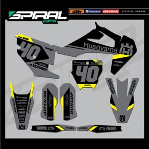 Kit de gráficos personalizado MX Husqvarna TC FC 125 250 350 450 2016 2017 2018 gris - Imagen 1 de 5