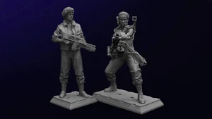 1/35 - 1/12 3D Print Model Kit Alien Beautiful Girls Space Soldiers Unpainted - Picture 1 of 14