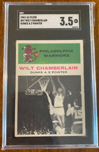 1961-62 Fleer Wilt Chamberlain In Action Rookie #47 Phila Warriors SGC 3.5