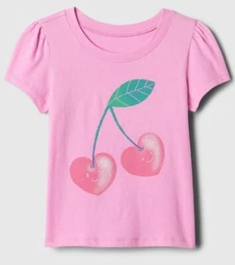 NWT Baby Gap Toddler Girls T-Shirt Top cherry smile fruit u pick size - Picture 1 of 1