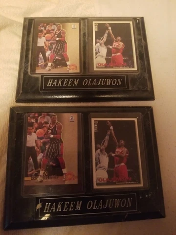 2 hakeem olajuwon houston rockets plaques with cards $10 each Cover