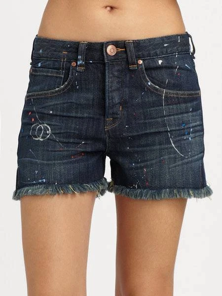 Pantalones Cortos Marc Jacobs Azul Kent Painter Denim Corte Nuevos con Etiquetas 29 Salpicaduras de Pintura Foto 1 de 1