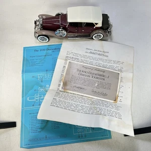Franklin Mint 1930 Duesenberg J. Derham Tourister 1:24 Die Cast Maroon - Bild 1 von 20