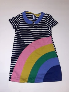 Mini Boden Girls 4-5 Rainbow Striped Short Sleeve Dress - Picture 1 of 2