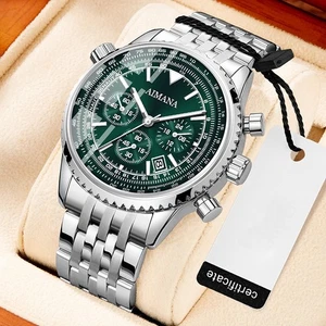 Luxus Militär Herrenuhr Wasserdicht Leuchtend Datum Chronograph Edelstahl - Bild 1 von 13