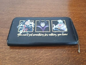 Disney Villains Purse Wallet in Black with Metal Zip 8x4in - Picture 1 of 3