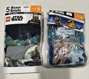 10 Paar NEU HANES Jungen Boxershorts Star Wars Lego & Jurassic World Größe 6 - Bild 1 von 3