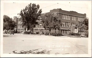 1939 JAMESTOWN North Dakota RPPC Postcard "JUNIOR HIGH SCHOOL" / KING Real Photo - Picture 1 of 2