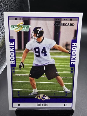 2005 Score Scorecard Baltimore Ravens Rookie RC Football Card #362 Dan Cody /599 - Image 1 of 2