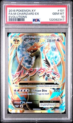 2016 POKEMON XY EVOLUTIONS #101 FULL ART/M CHARIZARD EX PSA 10 - Image 1 of 2