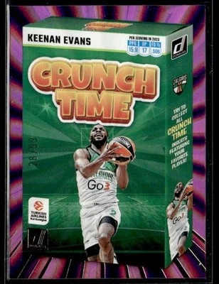 L56,518 - 2023-24 Donruss EuroLeague Crunch Time Purple Laser #19 Keenan Evans - Image 1 of 2