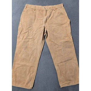 Carhartt Dungaree Fit Canvas Workwear Pants Size 42x30 (28) Brown B11 BRN - Picture 1 of 5