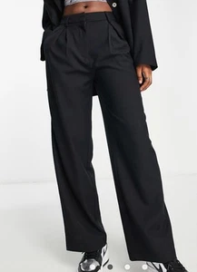Weekday Lilah Tailored Wide Leg Trousers Size Uk 10 - Picture 1 of 8
