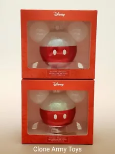 2 2021 KC Kansas City Chiefs Markenzeichen Mickey Maus Ikone Glas Glühbirne Ornament - Bild 1 von 1