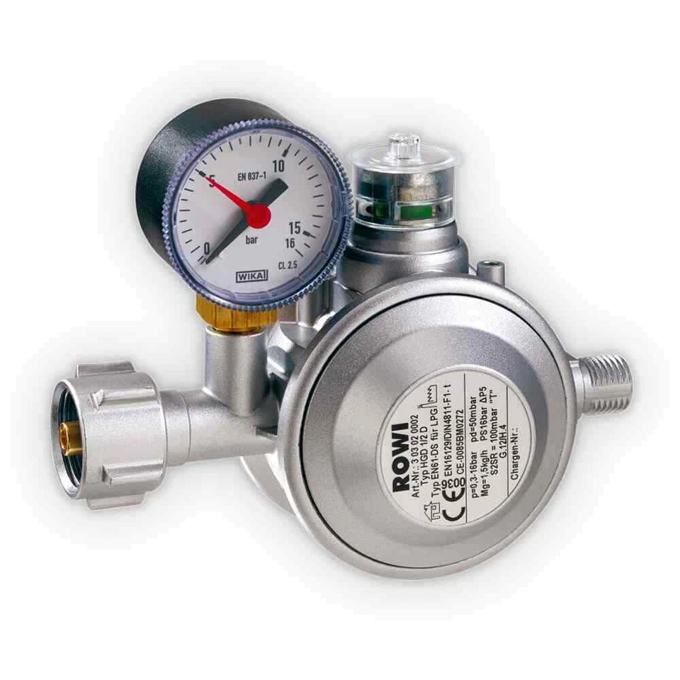 ROWI Gasdruckregler „HDG 1/2“ doppelter Absicherung Heizgeräte Gas-Heizöfen  - Bild 1 von 1