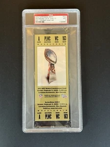 ๐2002 Super Bowl XXXVI Ticket, Rare Khaki Var, Tom Brady MVP 1st SB, PSA 9!๐ - Picture 1 of 4
