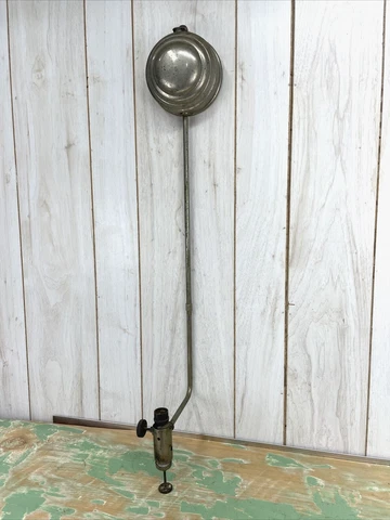 Antique Victorian Gas Vapor Bracket Lamp Hanging Wall Light Gasolier, Nickel Cover