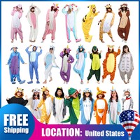 One-Piece Adult's Animal Pajamas Bathrobe Halloween Cosplay Costume Sleepwear US