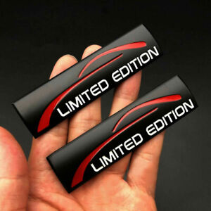 2x Black Limited Edition Car Trunk Body Badge Glossy Metal Emblem Stickers Decal