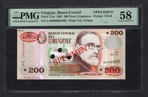Uruguay 200 Pesos Uruguayos 1995 P77as Specimen N006 About Uncirculated - Picture 1 of 2