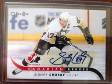 2009/10 O-PEE-CHEE HOCKEY CANADIAN HEROES AUTOGRAPH SIDNEY CROSBY AUTO SSP