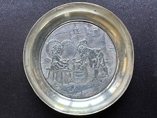 French Antique Sterling Silver Tastevin / Wine Taster - Scenery engraved