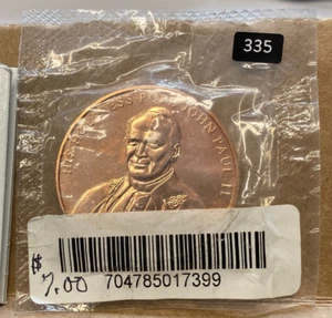 MEDALLA DE BRONCE PAPA JUAN PABLO II EE. UU. COMO NUEVA 1,5" 335 - Imagen 1 de 2
