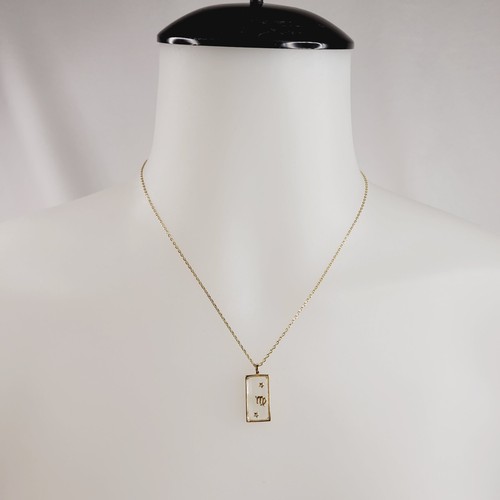 VETEMENTS Ciondolo cristallo vergine tono oro su collana catena gioielli moda marcato SU CH