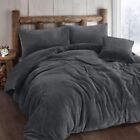 Luxury Teddy Popcorn Waffle Duvet Cover Fleece Warm Quilt Bedding Set All Sizes