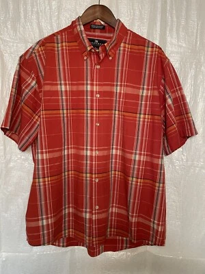 Consensus Sportswear Plaid Button Up Short Sleeve Shirt XL - Image 1 of 4