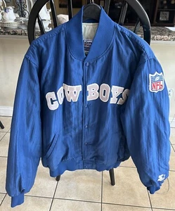 Vintage 90s Dallas Cowboys Starter Pro Line NFL Bomber Jacket Adult Sz XL - Picture 1 of 5