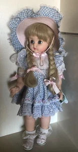 Bambola vintage Madame Alexander Kelly Blue Gingham alta 20" - Foto 1 di 8
