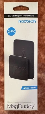 🧲Naztech MagBuddy Placas metálicas imanes Univ. Montaje para cualquier teléfono 2pk🧲 Foto 1 de 2