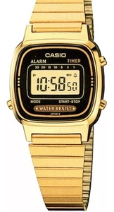 CASIO LA670WGA-1D LA670WGA LA670 VINTAGE WOMEN GOLD BAND DIGITAL WATCH 25mm NEW - Foto 1 di 6